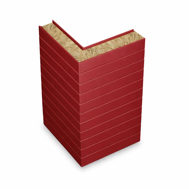 Горизонтальная угловая сэндвич панель из минеральной ваты 200 мм (пример)